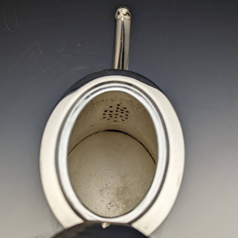 1870s British antique silver plated drum teapot 669g